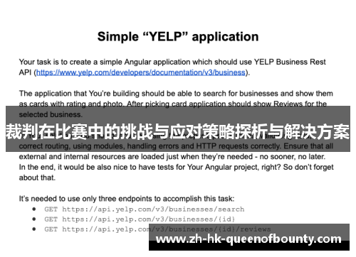 裁判在比赛中的挑战与应对策略探析与解决方案