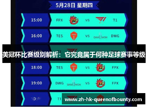 美冠杯比赛级别解析：它究竟属于何种足球赛事等级